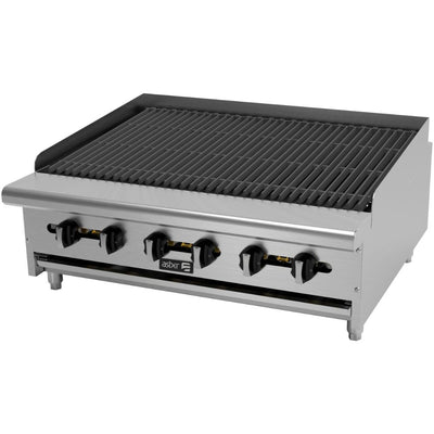 ASADOR ASBER AERB-36 | Asador | Gas | Acero Inoxidable | 6 Quemadores | Restaurante Comedor Grill Cortes Cenaduría Hotel | Respaldo Charola Quemador Parilla Restaurante Niveladores Empotrar Base Comedor Uso Rudo Acero Inoxidable Grill Alimento Cocción Preparación Cortes Hotel Cenaduría Cocina Económica Radiante Gourmet
