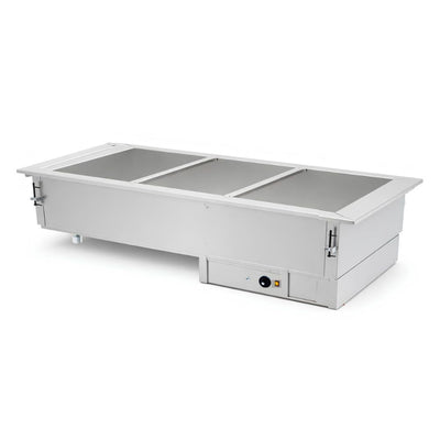 BAÑO MARIA ASBER DBM-311-S-W 220V 50/60Hz | Baño María | Eléctrica | 3 Insertos | Acero Inoxidable | Gris | Restaurante Buffet Banquetes