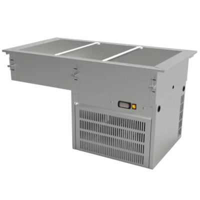 MESA FRÍA ASBER DRFB-311-CU | Mesa Fría | Tina Refrigerada | Control de Temperatura Digital | 3 Insertos Enteros | Acero Inoxidable | Ingredientes Productos Fríos | Restaurante Bar Bistró Mantener los Alimentos Mientras se Preparan o Sirven Banquetes Cafeterías Servicio de Catering