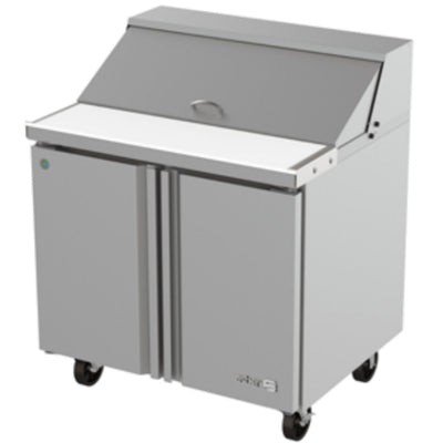 MESA ASBER APTS-36-10 HC | Mesa Refrigerada | Acero Inoxidable | 2 Puertas | Paneles Sólidos | 117.1 cm | 2 Parrillas | 9.2 Pies Cúbicos | Preparación Ensaladas Negocio | Bar Restaurante Cafetería Guarniciones Comedores Industriales Cocinas Industriales Panadería Carnicería Preparación Sushi Postres Ensaladas Baguettes