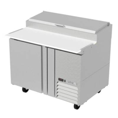 MESA REFRIGERADA ASBER APTP-46 HC | Mesa Refrigerada | 11.6 Pies Cúbicos | 1 Puerta Solida | 2 Parrillas | Eléctrico | Acero Inoxidable | Pizzería Restaurante Cocina | Industrial Preparación Alimentos