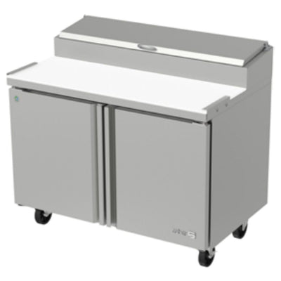 MESA REFRIGERADA ASBER APTP-48 HC | Mesa Refrigerada | 2 Puertas | 2 Parrillas | Acero Inoxidable | 13.3 Pies Cúbicos | Restaurante Cafetería Negocio | Cocina Industrial Alimentos Comedor Preparación Pizzas 4" de profundidad Tabla de corte Reversible de 18" Ingredientes Frescos Fríos Conservados Duradero Duraderos Frío