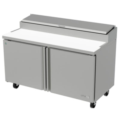 MESA REFRIGERADA ASBER APTP-60 HC | Mesa Refrigerada | 2 Puertas Solidas | 2 Parrillas | Eléctrico | Acero Inoxidable | 16.8 Pies Cúbicos | Restaurante Bistró Cafetería | Restaurante Bar Cafetería Preparación Alimentos Frescos