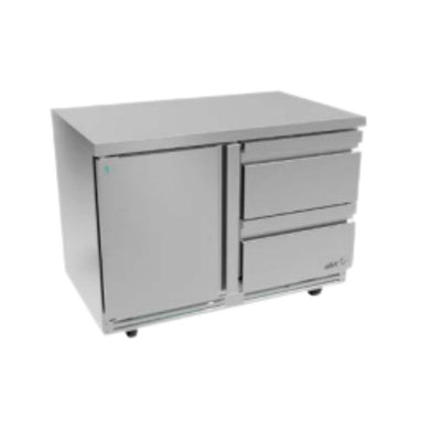 MESA REFRIGERADA ASBER AUTR-48-D2 P HC 19111183 | Mesa Bajo Mostrador | Acero Inoxidable | 1 Puerta | 2 Cajones | Restaurante Cafetería Cocina Industrial Restaurante Cafetería Cocina Industrial Supermercados Pizzerías Restaurantes Cocinas Industriales Cafeterías Supermercado Guarniciones Comedores Industriales Cocinas Industriales Panadería Carnicería Preparación Sushi Postres Ensaladas Baguettes mesa de preparación refrigerada cocina industrial mobiliario para restaurantes mesa de preparación con insertos.