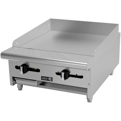 PLANCHA ASBER AEMG-24-H | Plancha Manual | Placas en cold-rolled | Gas | Acero Inoxidable | 2 Quemadores | Hotel Restaurante Lonchería Fonda Bar | Plancha 24" Lonches Cocción Piloto Bandeja Charola Derrame Desmontable Nivelador Cold Rolled Panel de control Ergonómico Cocina Industrial Preparación alimentos Gourmet Buffet Restaurante Hotel Snack Quemador Hierro Taquería Negocio Fonda