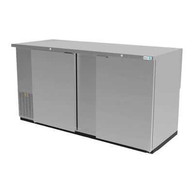 REFRIGERADOR ASBER ABBC-68 HC / S-HC | Refrigerador Contra Barra | 2 Puertas Solidas | Acero Inoxidable | 4 Parrillas | Iluminación LED | Bar Barras Hotel Restaurante Cafeteria Bar Bebidas Frias 