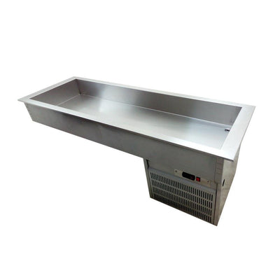 MESA FRÍA ASBER DRFB-511-CU | Mesa Fría | Tina Refrigerada | Control Temperatura Digital | 5 Insertos Enteros | Acero Inoxidable | Restaurante Fonda Puesto | Restaurante Bar Bistro Banquetes Cafeterías Servicio de Catering Preparación de Postres Alimentos Frescos 