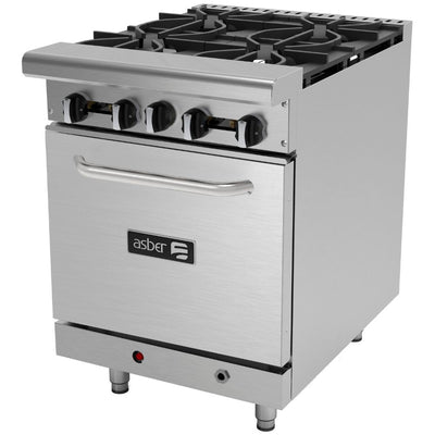 ESTUFA ASBER AER-4-24 | Estufa | 4 Quemadores | Horno Parrilla | Gas | Acero Inoxidable | Restaurante Fonda Comedor Bistró Cafetería | Horno Quemadores Abiertos Industrial Cocción Preparación de Alimentos Restaurante Negocio Bistró Parrilla Estufa Acero