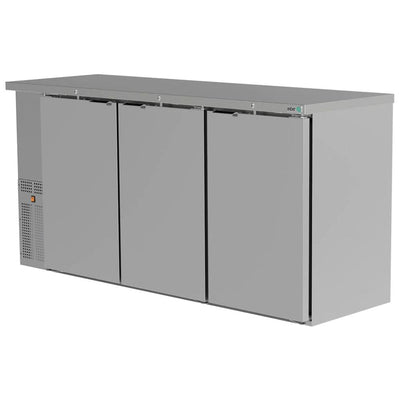 REFRIGERADOR ASBER ABBC-24-72 HC / S-HC | Refrigerador Contra Barra | 3 Puertas Solidas | 6 Parrillas | 18.3 Pies Cúbicos | Eléctrico | Bar Bistro Comedor | Restaurante Bar Cervecería Bebidas Frías 