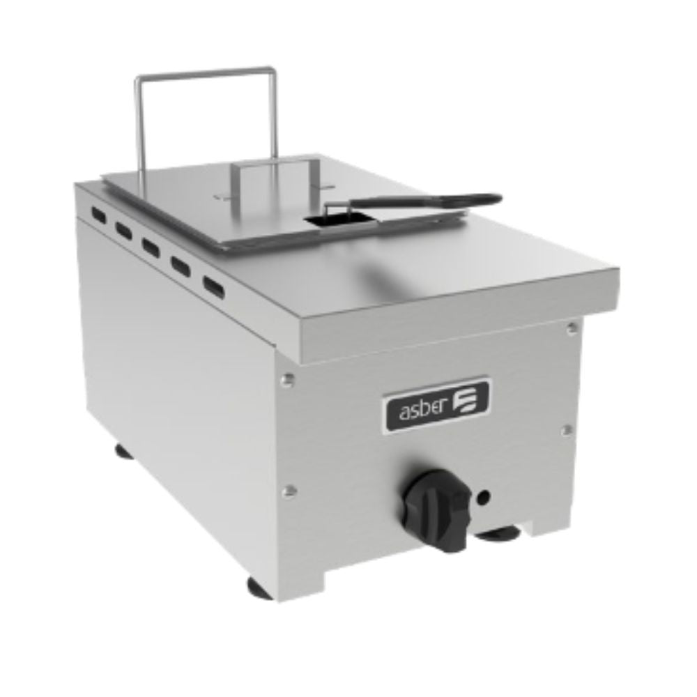 Asber ASF-10 Freidora Sobremesa 1 es una solución de alta calidad y eficiencia energética. Ideal para restaurante, cocina industrial, puestos de comida rápida, bares, cafeterías, comedor industrial, fondas, hoteles y otros establecimientos comerciales, etc. KitchenMax.Store. Envíos Seguros a Todo México. Cotiza Hoy Mismo.